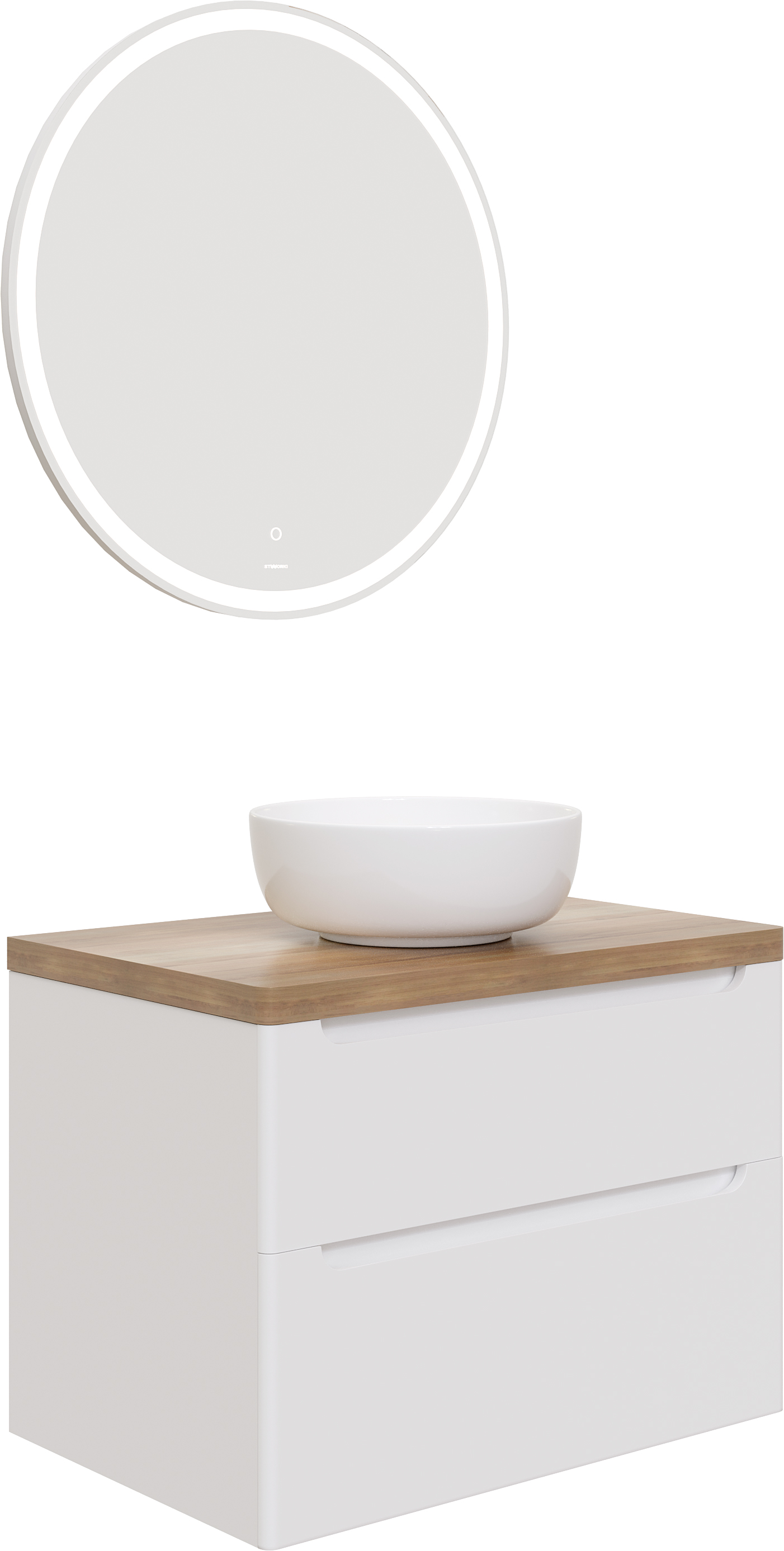 Мебель для ванной STWORKI Берген 80 белая со светлой столешницей, раковина Moduo 40 RING 549483 - 6