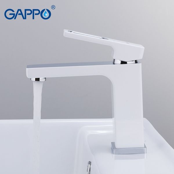 Смеситель для раковины Gappo хром белый G1017-8 - 0