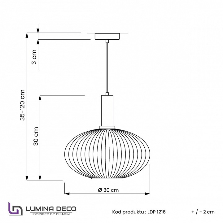 Подвесной светильник LUMINA DECO Floril LDP 1216-1 WT+BK - 4
