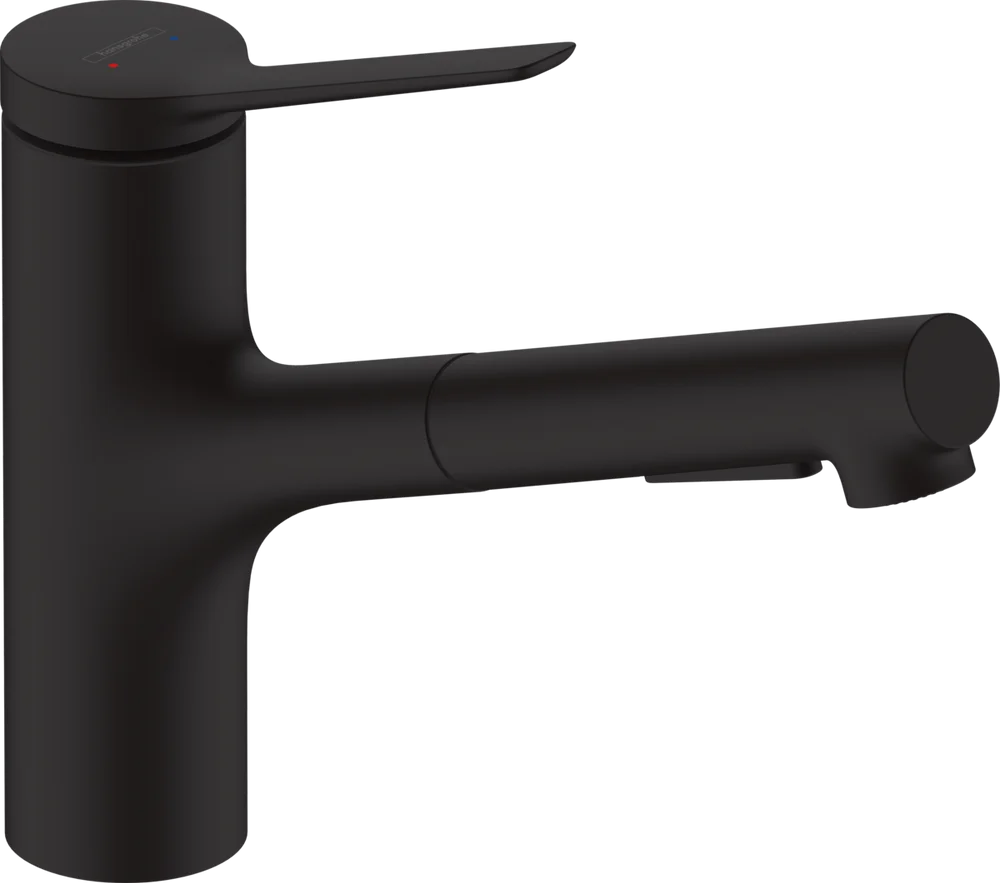 Смеситель для кухни Hansgrohe Zesis M33 с вытяжным душем черный матовый 74800670 - 0
