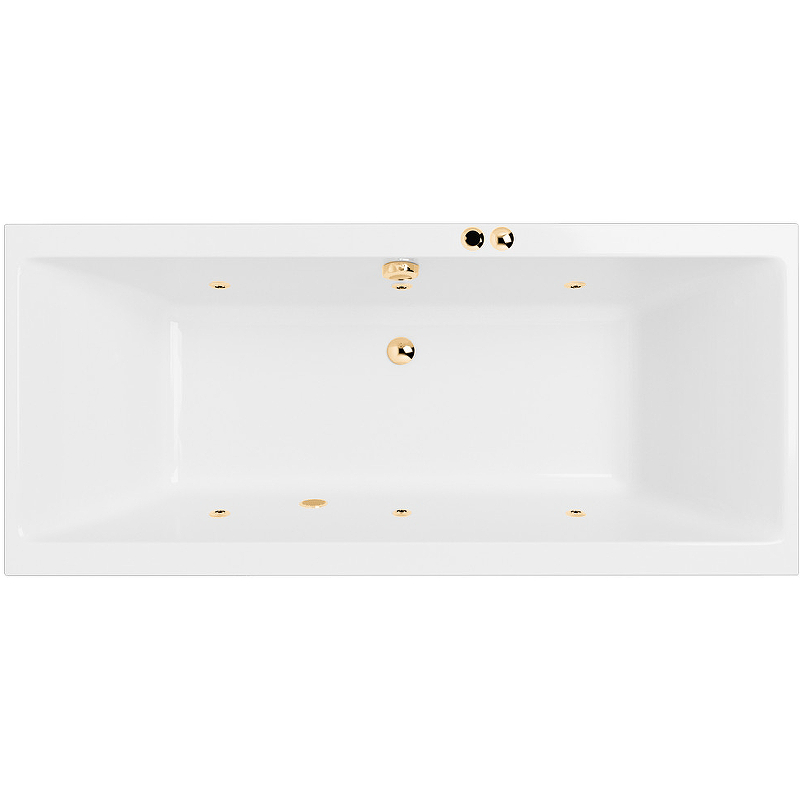 Акриловая ванна Excellent Pryzmat 170х75 белая золото с гидромассажем WAEX.PRY17.SOFT.GL - 0