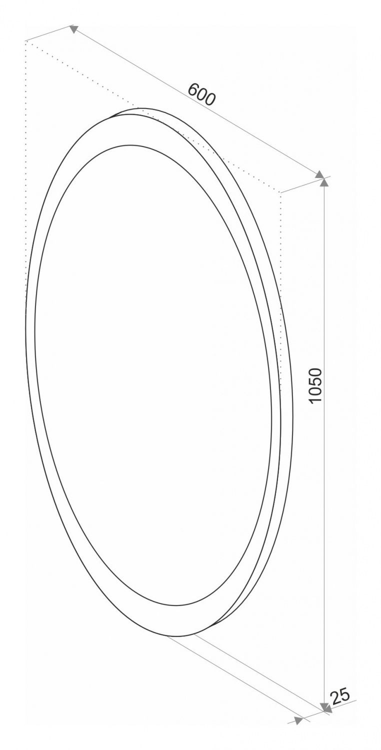 Зеркало с подсветкой и функцией антизапотевания ART&MAX OVALE AM-Ova-600-1050-DS-F-H - 3