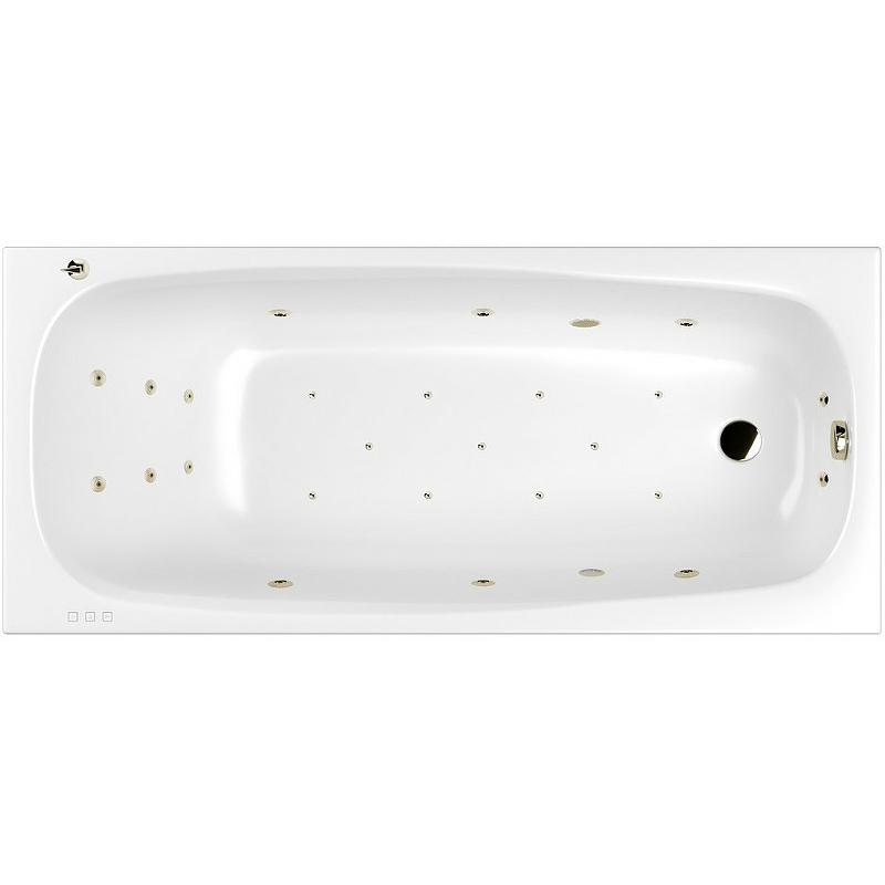 Ванна акриловая WHITECROSS Layla Ultra 180x80 с гидромассажем белый - бронза 0102.180080.100.ULTRA.BR - 0
