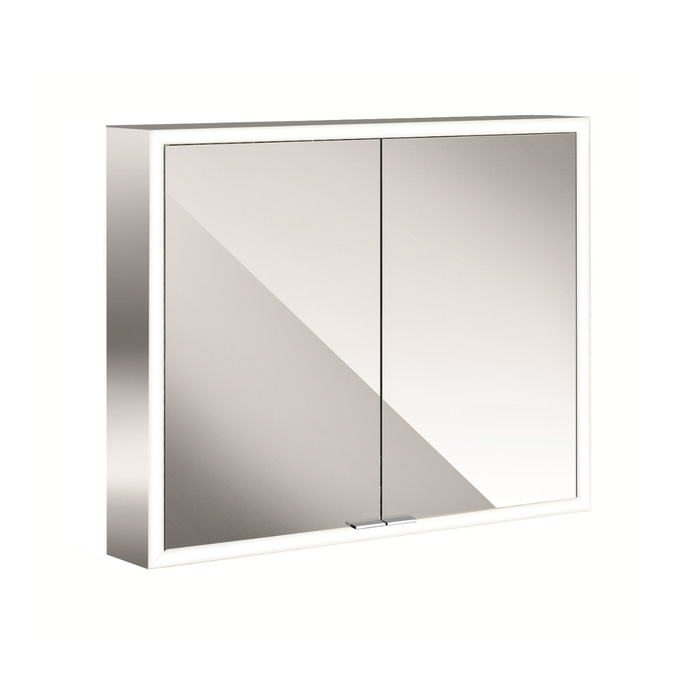 Emco Asis prime Зеркальный шкаф 800х152хh700мм, навесной, 2 дверки, 2 стекл.полки LED-подсветка сенсорн., розетка, боковые панели зеркало 9497 060 62 - 0