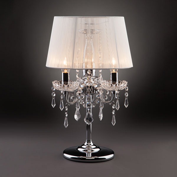 Настольная лампа декоративная Eurosvet Allata 2045/3T хром/белый настольная лампа - 1
