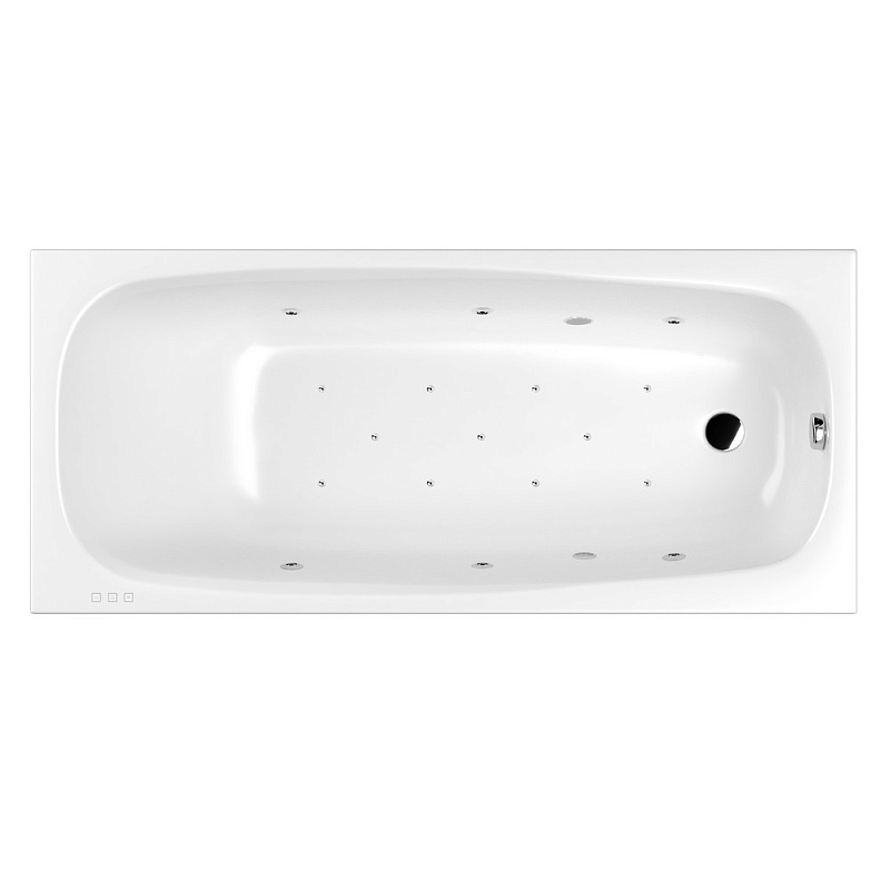 Ванна акриловая WHITECROSS Layla Relax 180x80 с гидромассажем белый - хром 0102.180080.100.RELAX.CR - 0