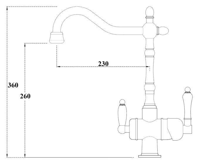 Смеситель Zorg Clean Water ZR 326 YF для кухонной мойки - 1
