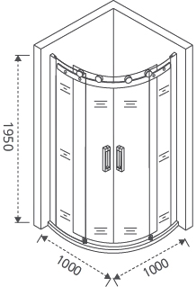 Душевой уголок Good Door Galaxy R-TD-100-C-B ГЛ00019 - 3