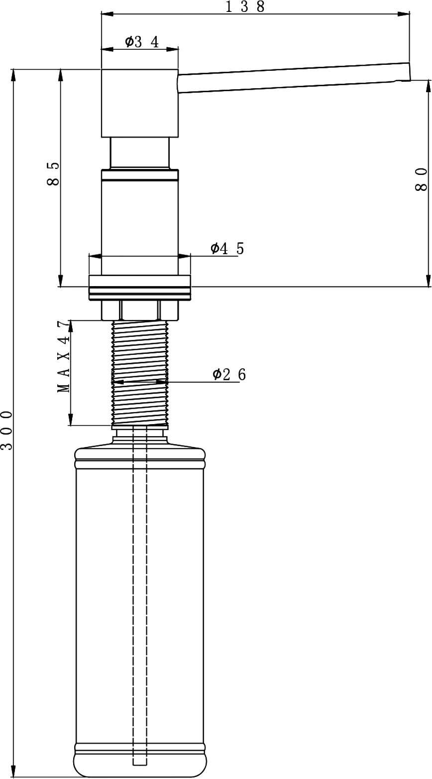 Дозатор для моющего средства Paulmark Kraft сталь D003-NI - 1
