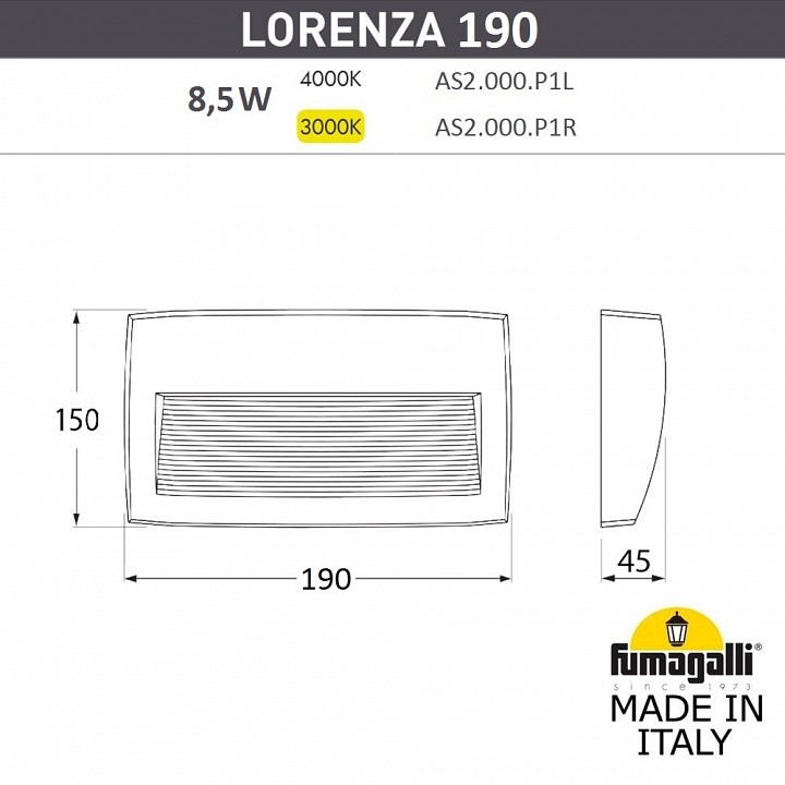 Накладной светильник Fumagalli Lorenza AS2.000.000.LXK1L - 2