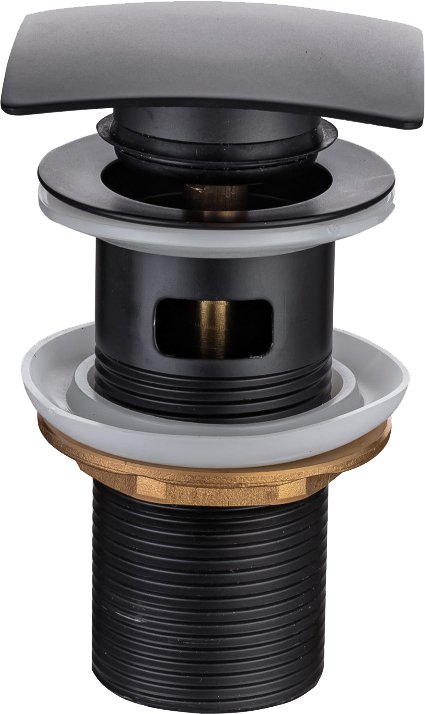 Донный клапан для раковины Allen Brau Infinity Square 5.21026-31 с переливом, чёрный матовый - 0
