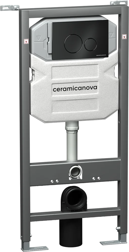 Система инсталляции для унитазов Ceramica Nova Envision с кнопкой Round черной матовой CN1001B - 0