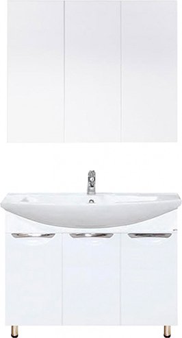 Мебель для ванной Misty Лаванда 80 белая эмаль, прямая - 0