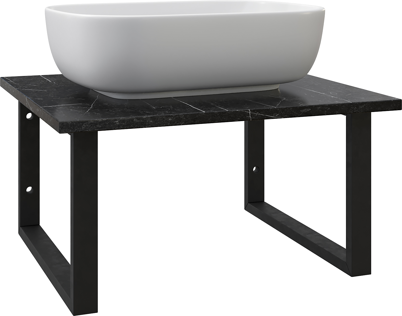 Мебель для ванной DIWO Элиста 60 чёрный мрамор, с раковиной Moduo 50 Square в стиле лофт, подвесная (гарнитур, комплект) 554739 - 4