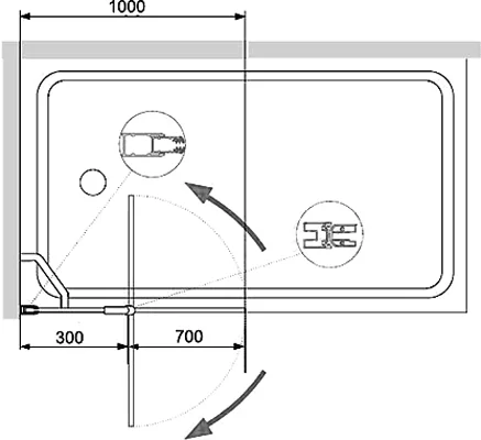 Шторка на ванну RGW Screens SC-11 B 100х140 профиль черный стекло прозрачное 351101111-14 - 3
