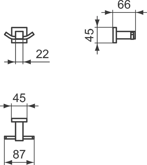 Крючок Ideal Standard Iom Square двойной  E2193AA - 2