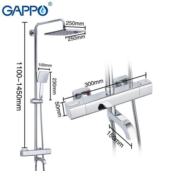 Душевая стойка с термостатом Gappo G2491 - 7