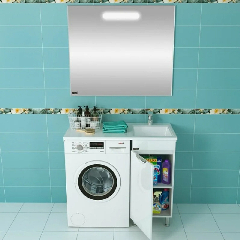 Раковина над стиральной машиной Санта Лидер 100 R белый 900107NW - 3
