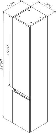 Шкаф-пенал AM.PM X-Joy 30, подвесной, белый глянец M85ACHR0306WG - 6