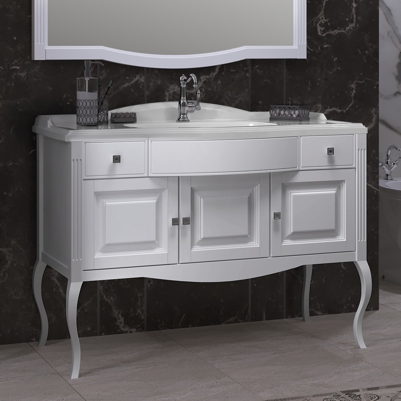 Мебель для ванной Opadiris Лаура 120 белая матовая - 3