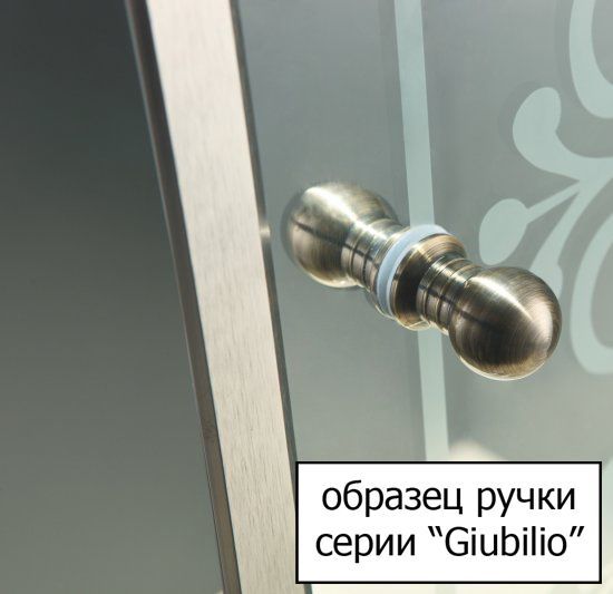 Душевой уголок Cezares Giubileo-A-2-90 стекло с узором, золото GIUBILEO-A-2-90-SCORREVOLE-CP-G - 1
