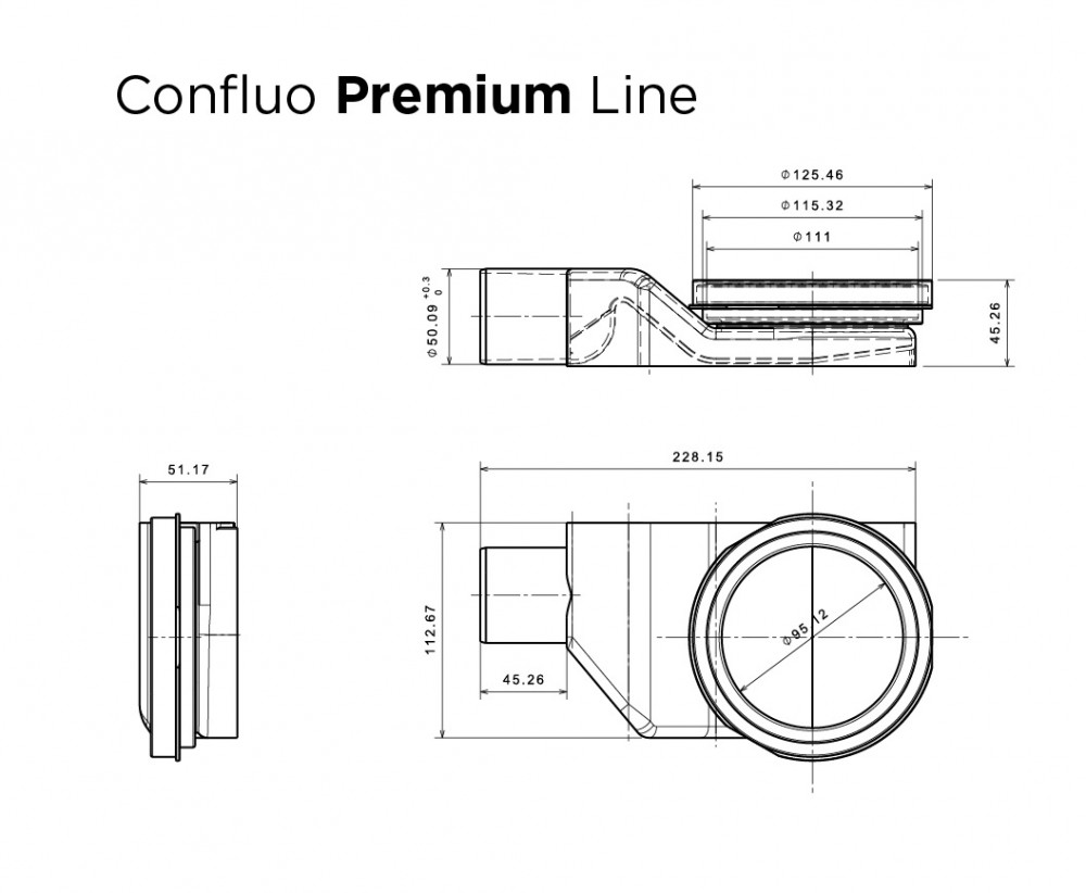 Душевой лоток Pestan Confluo Premium Line 650 белое стекло/сталь 13000283 - 6