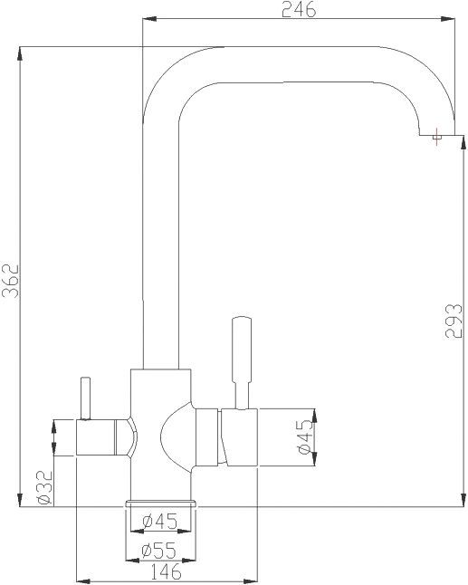 Смеситель Steel Hammer SH 715 SATIN для кухонной мойки - 1