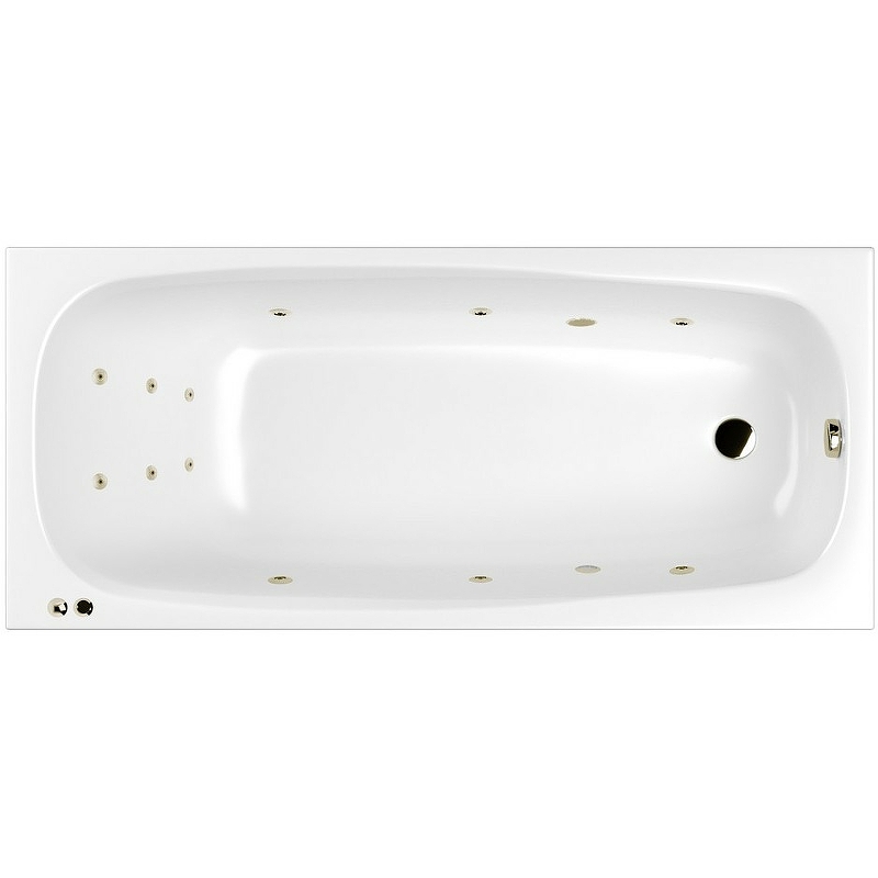 Ванна акриловая WHITECROSS Layla Slim Line 180x80 с гидромассажем белый - бронза 0122.180080.100.LINE.BR - 0
