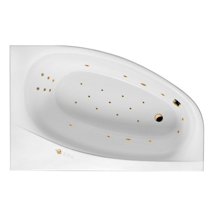 Акриловая ванна Excellent Kameleon 170x110 белая золото правая с гидромассажем WAEX.KMP17.ULTRA.GL - 0