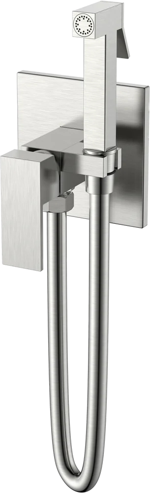 Гигиенический душ Boheme Qubic со смесителем сталь глянцевая 477-NB - 0
