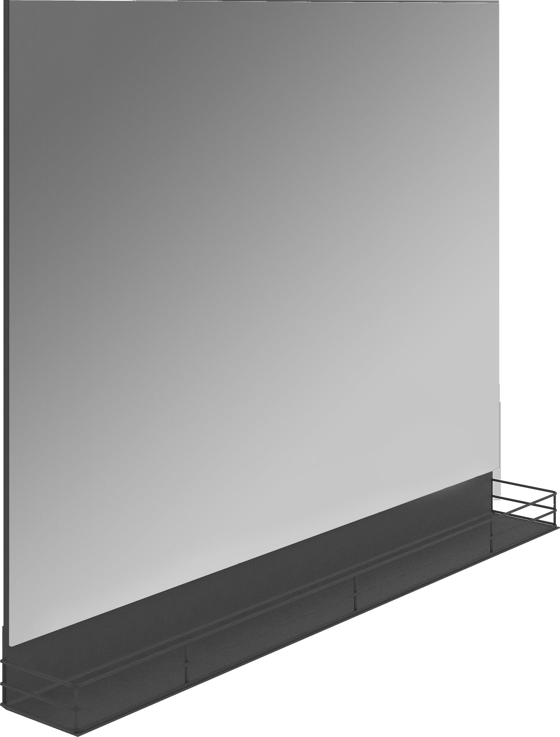 Зеркало STWORKI Нюборг 100 с полкой, черное, прямоугольное, большое, в стиле лофт С14215 - 1