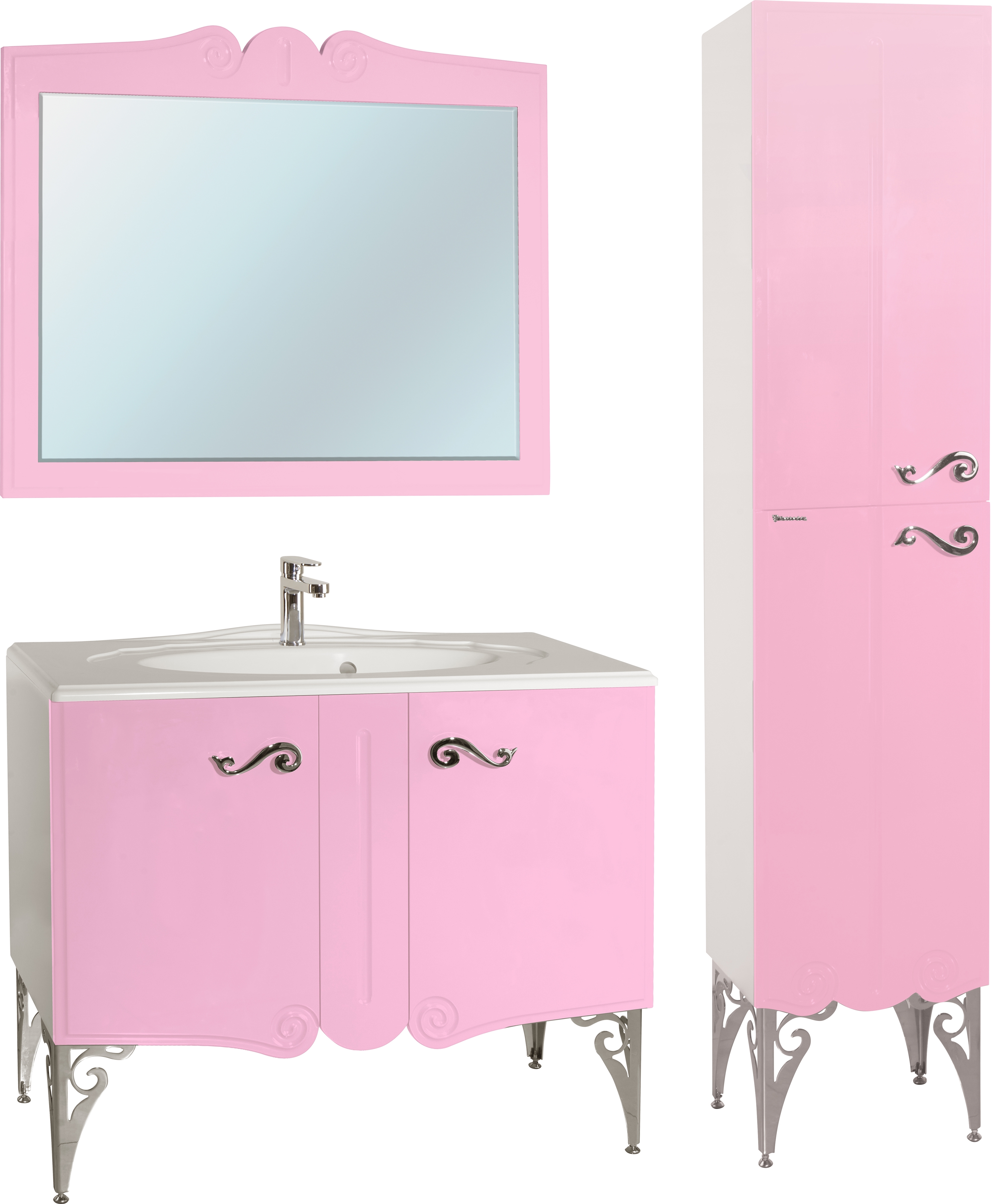 Мебель для ванной Bellezza Эстель 100 розовая - 3