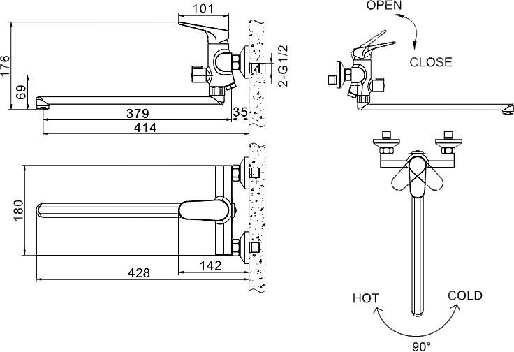 Душевой комплект Bravat Eler F00449CP 2 в 1 - 2