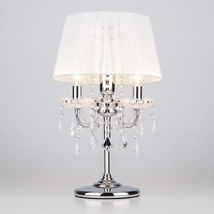 Настольная лампа декоративная Eurosvet Allata 2045/3T хром/белый настольная лампа - 0