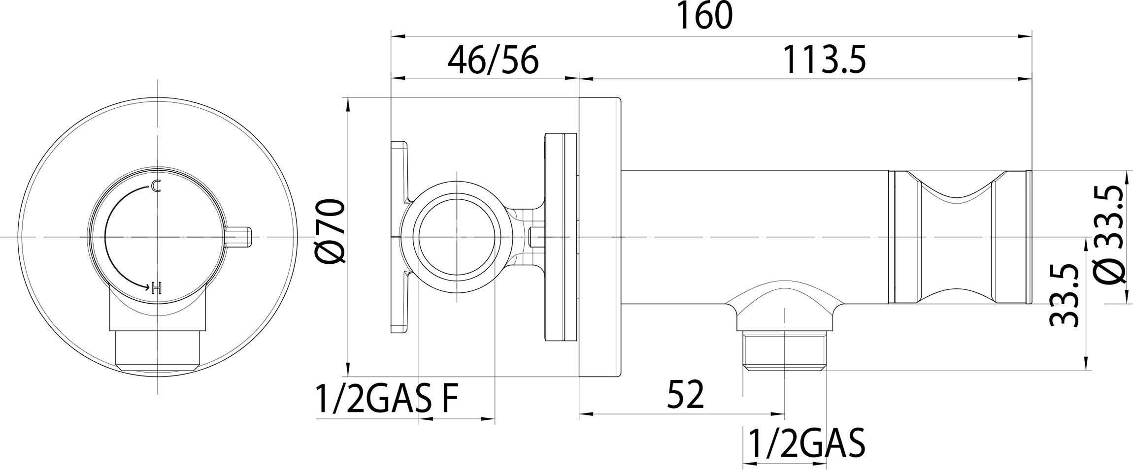 Гигиенический душ Bossini Paloma Brass Mixer Set со смесителем E37005B.030 - 1