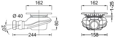 HORS COLLECTION Слив-перелив с гориз. выпуском 90 мм, Хром E78260-CP - 1