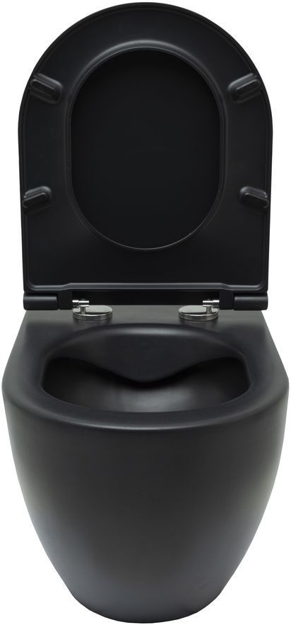 Унитаз подвесной Allen Brau Reality безободковый с сиденьем микролифт черный матовый - 3