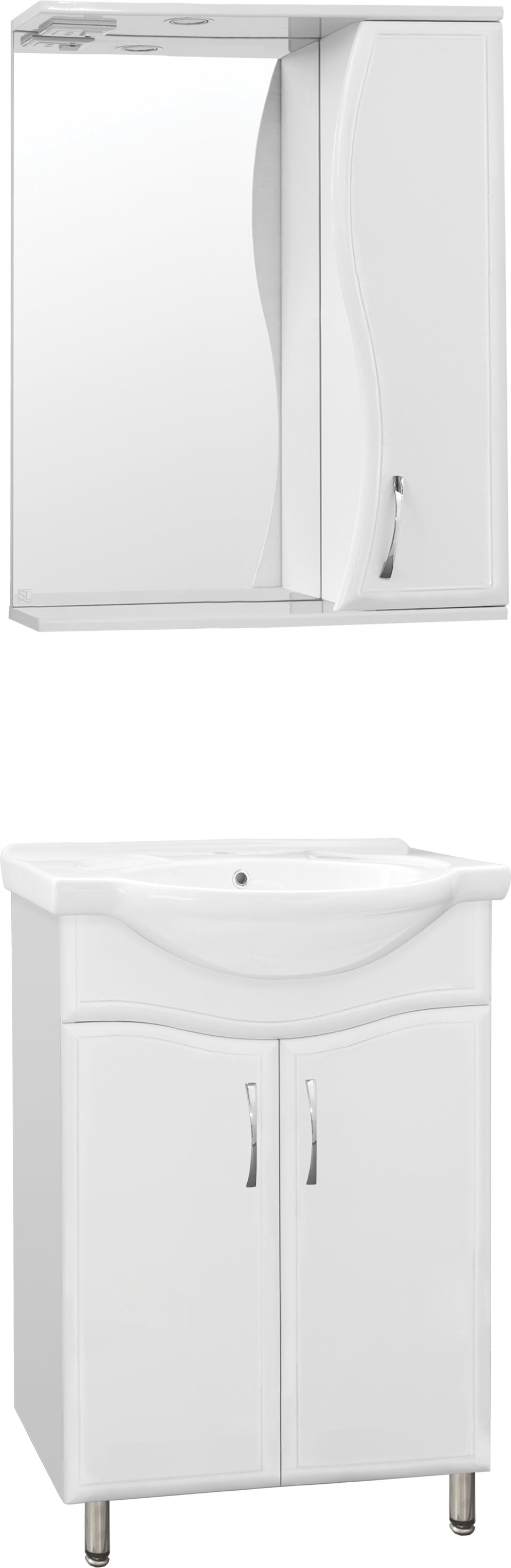 Мебель для ванной Style Line Эко Волна №9 60 белая - 0