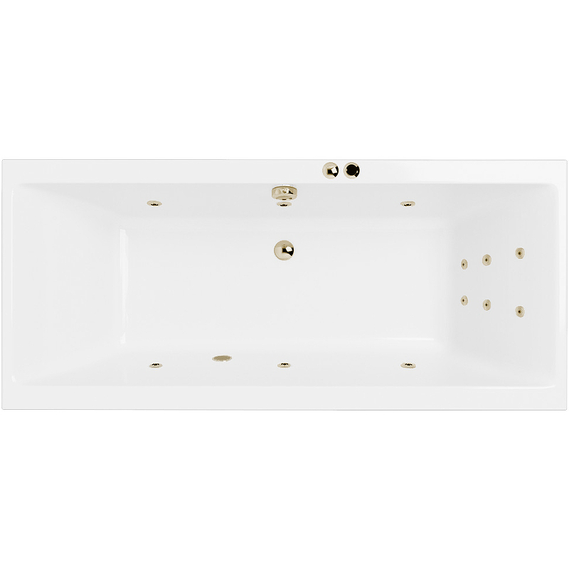 Акриловая ванна Excellent Pryzmat Slim 160x75 белая бронза с гидромассажем WAEX.PRY16S.LINE.BR - 0
