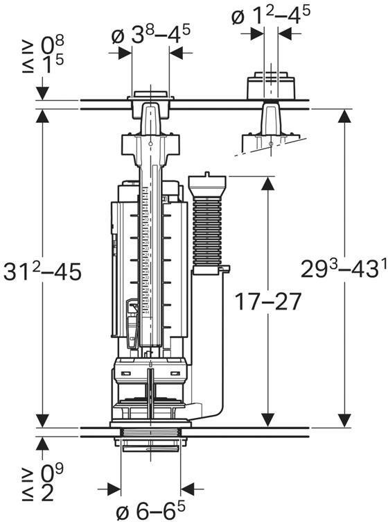 Запасной сливной клапан Typ290, двойной смыв 282.303.21.2 - 2