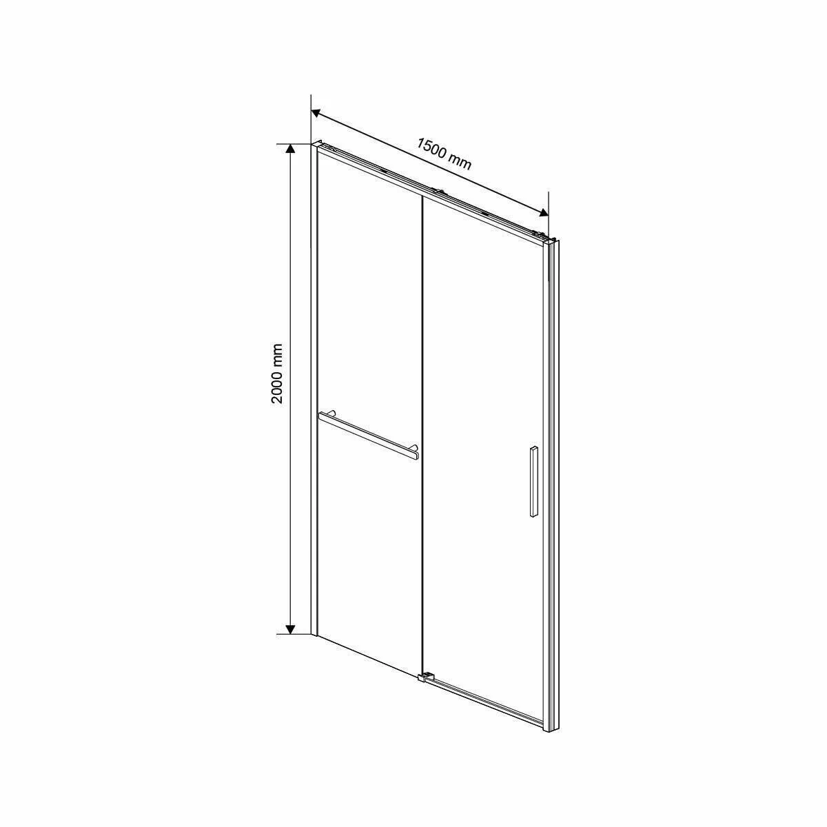 Душевая дверь Vincea Slim Soft 150х200 профиль сталь стекло прозрачное VDS-1SS150CLGM - 3