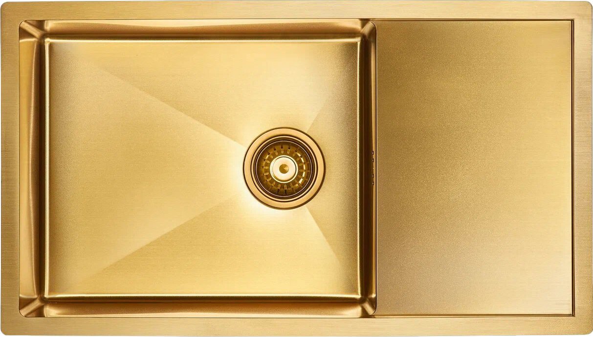 Мойка кухонная Paulmark Wing 78 брашированное золото PM217844-BG - 0