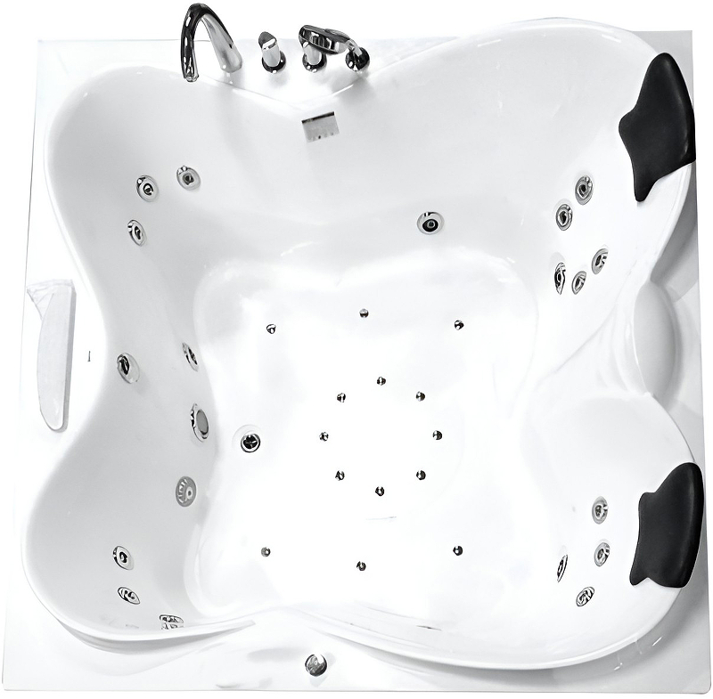 Акриловая ванна Gemy 187х187 белая правая с гидромассажем G9089 O R - 1