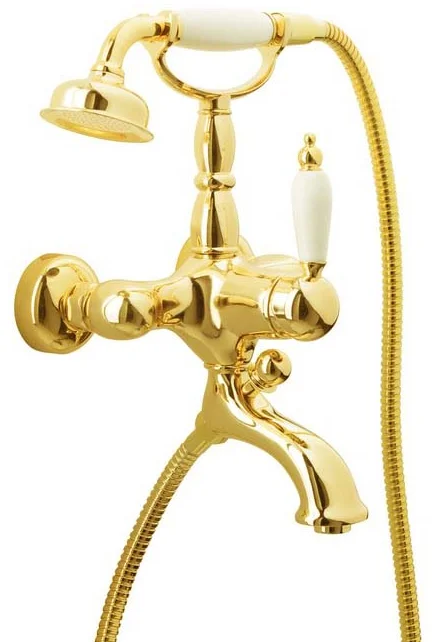 Смеситель для ванны Boheme Tradizionale золото с белым 283-MR-W - 0