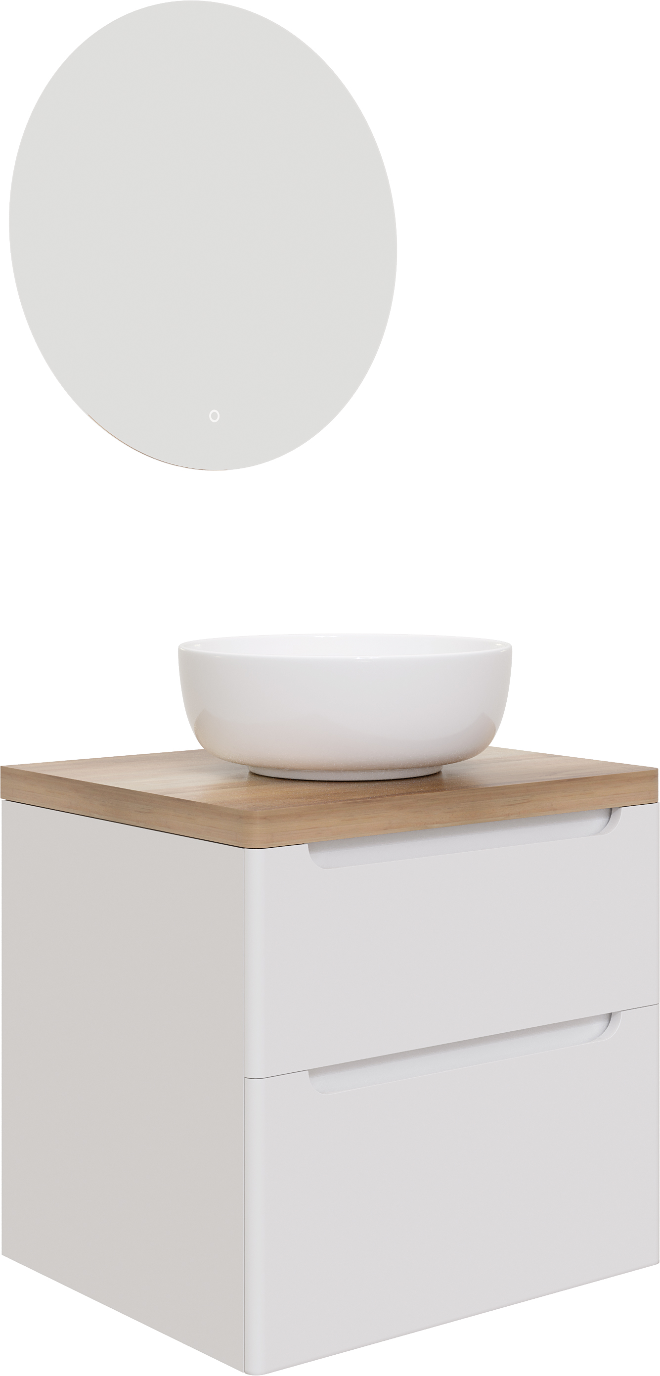 Мебель для ванной STWORKI Берген 60 белая со светлой столешницей, раковина Moon 1 549384 - 9