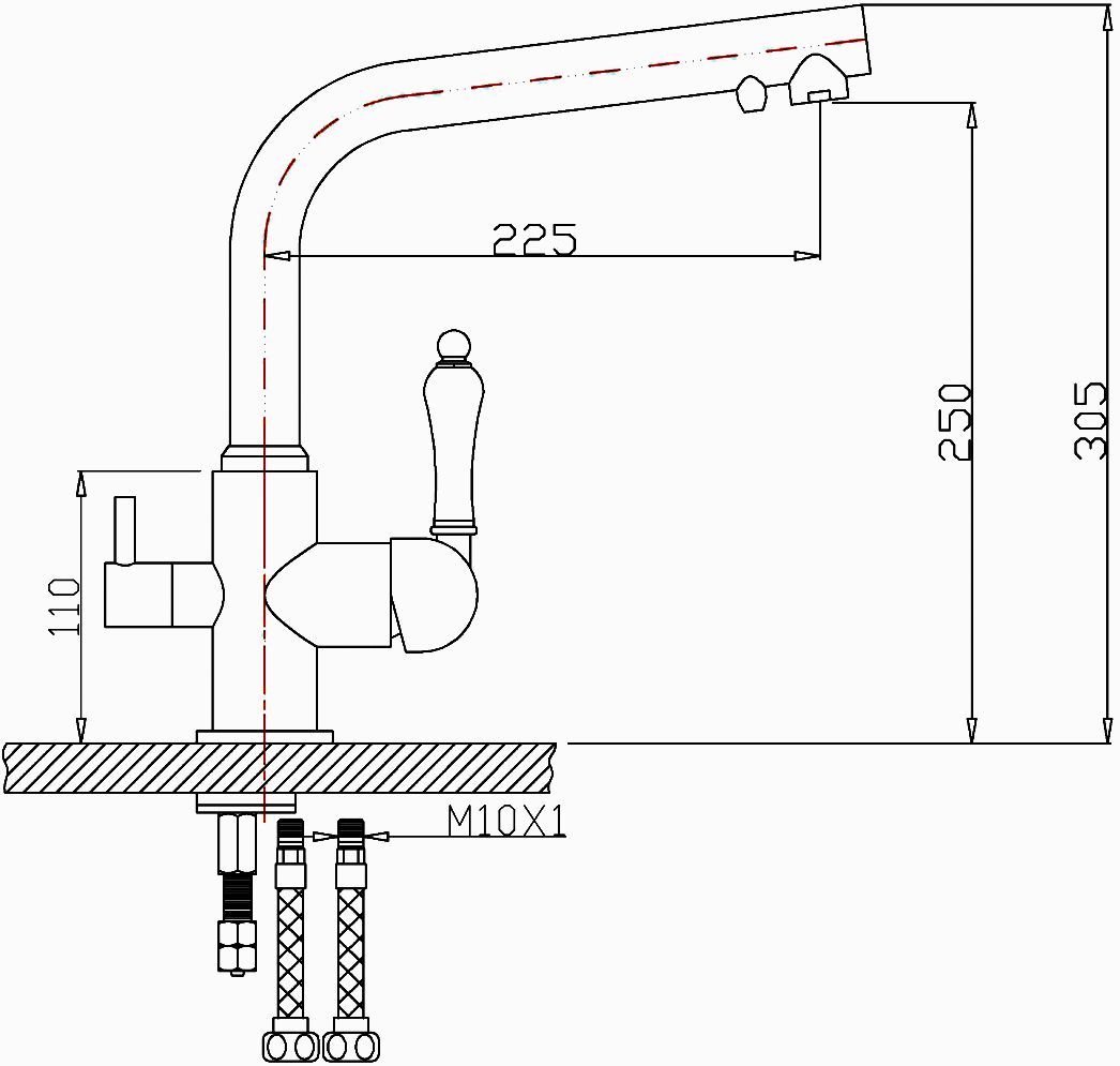 Смеситель Zorg Clean Water ZR 313 YF-33 NICKEL для кухонной мойки - 1