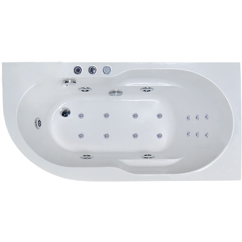Ванна акриловая Royal Bath Azur De Luxe 150x80 R с гидромассажем белый RB614201DL-R - 0