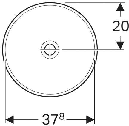 500.702.01.2 Geberit VariForm Раковина встраиваемая в столешницу круглой формы, D=40 см, без отв. под смеситель, без отв. перелива - 4