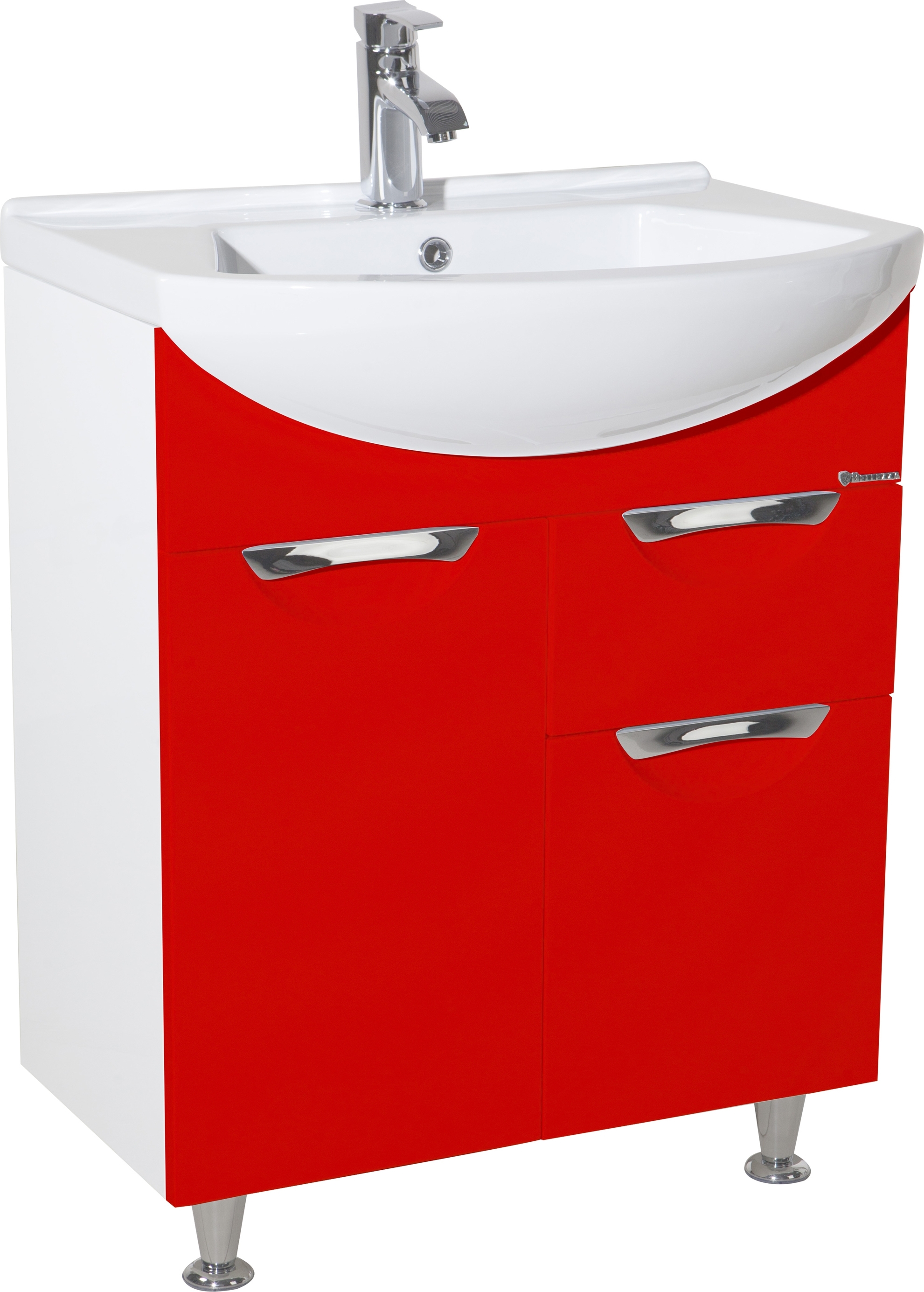 Мебель для ванной Bellezza Альфа 65 красная с ящиком - 1