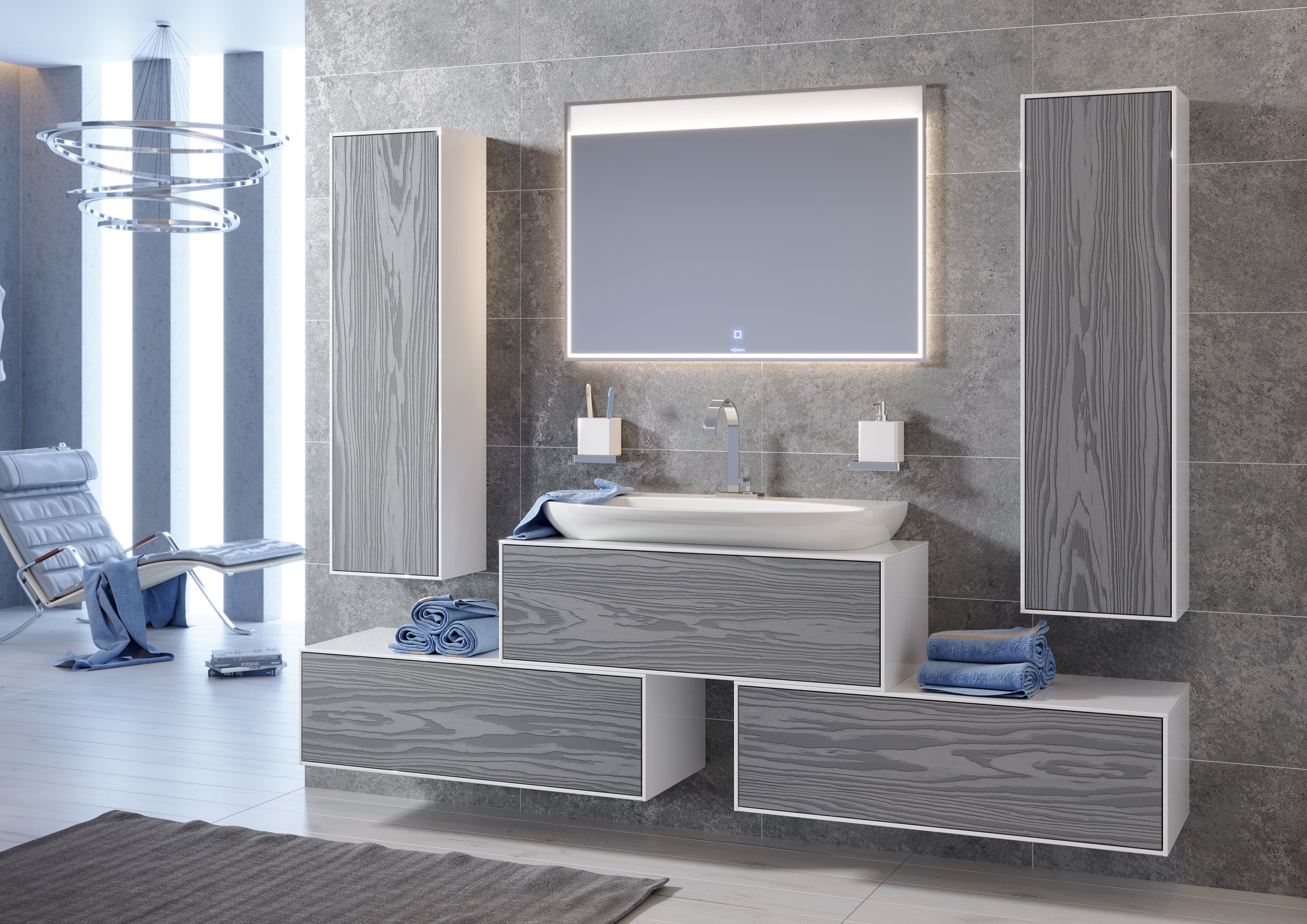 Мебель для ванной Aqwella 5 stars Genesis 100 миллениум серый - 2